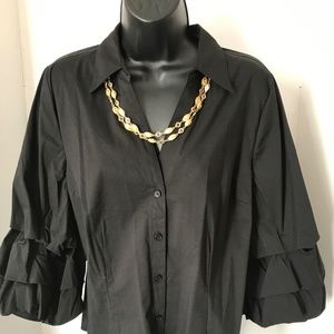 I-N-C black/white cotton blouses